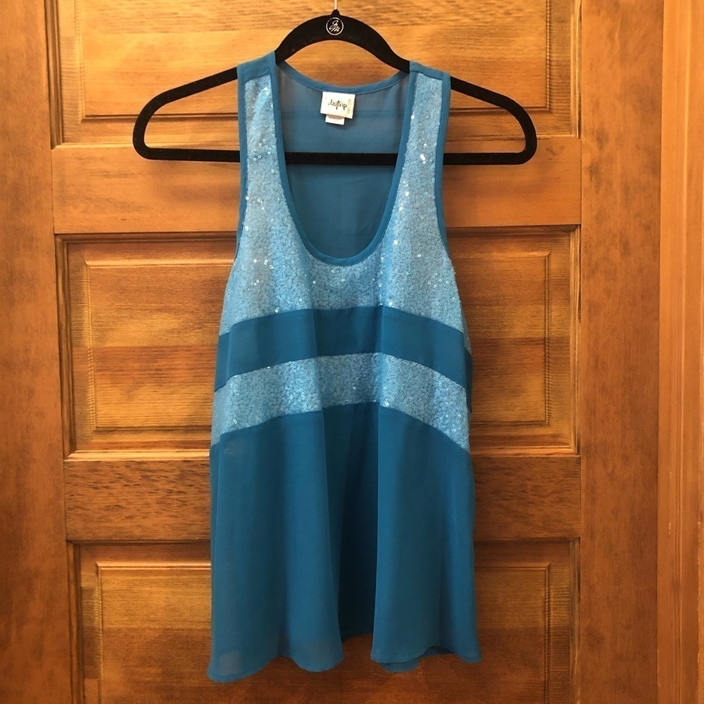 DAYTRIP /Buckle Sequin Blue CAMI /Tank Top /Size M